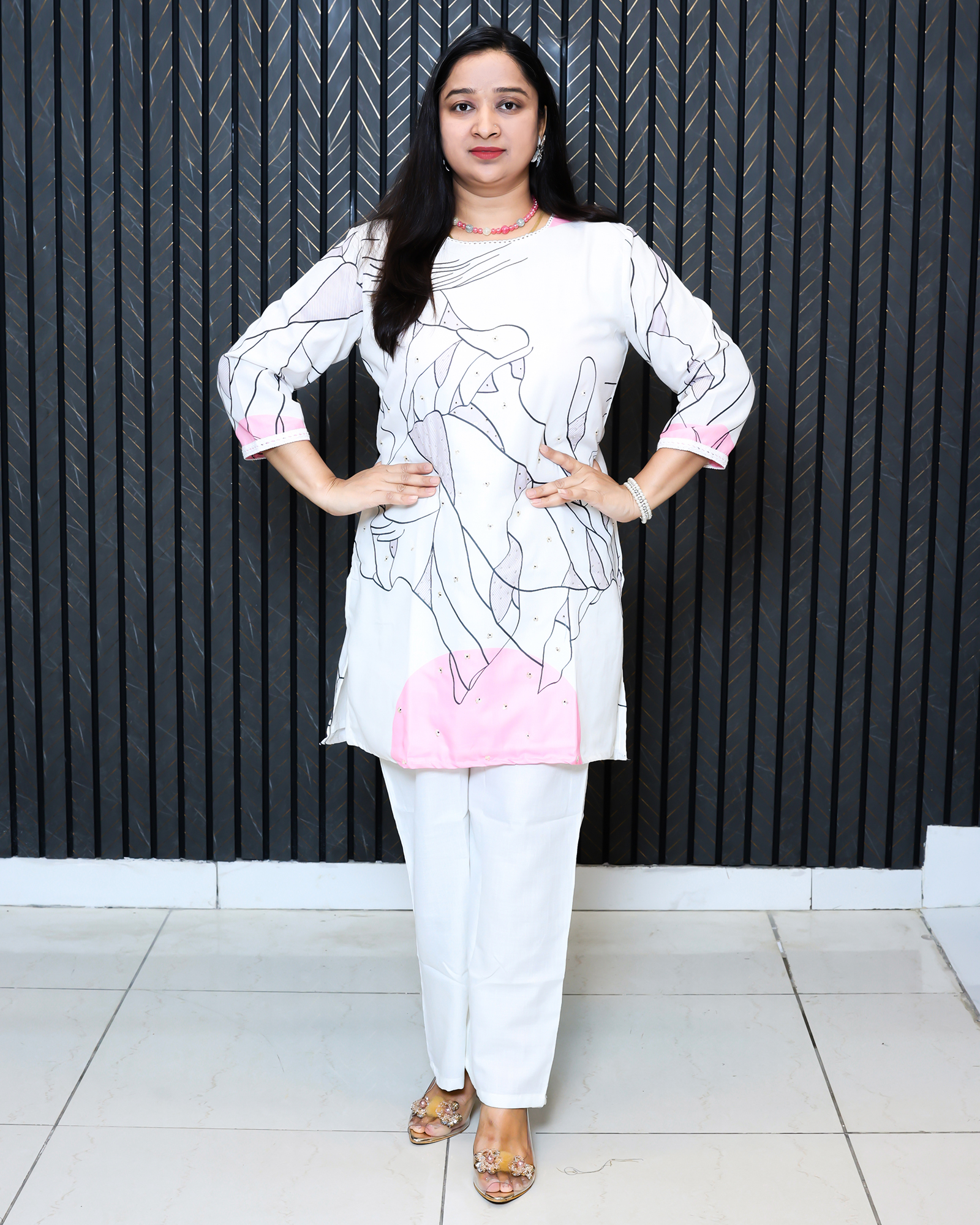 Summer Wear Cotton Cordset White