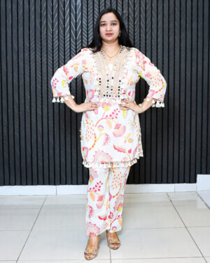 Summer Wear Cotton Cordset White
