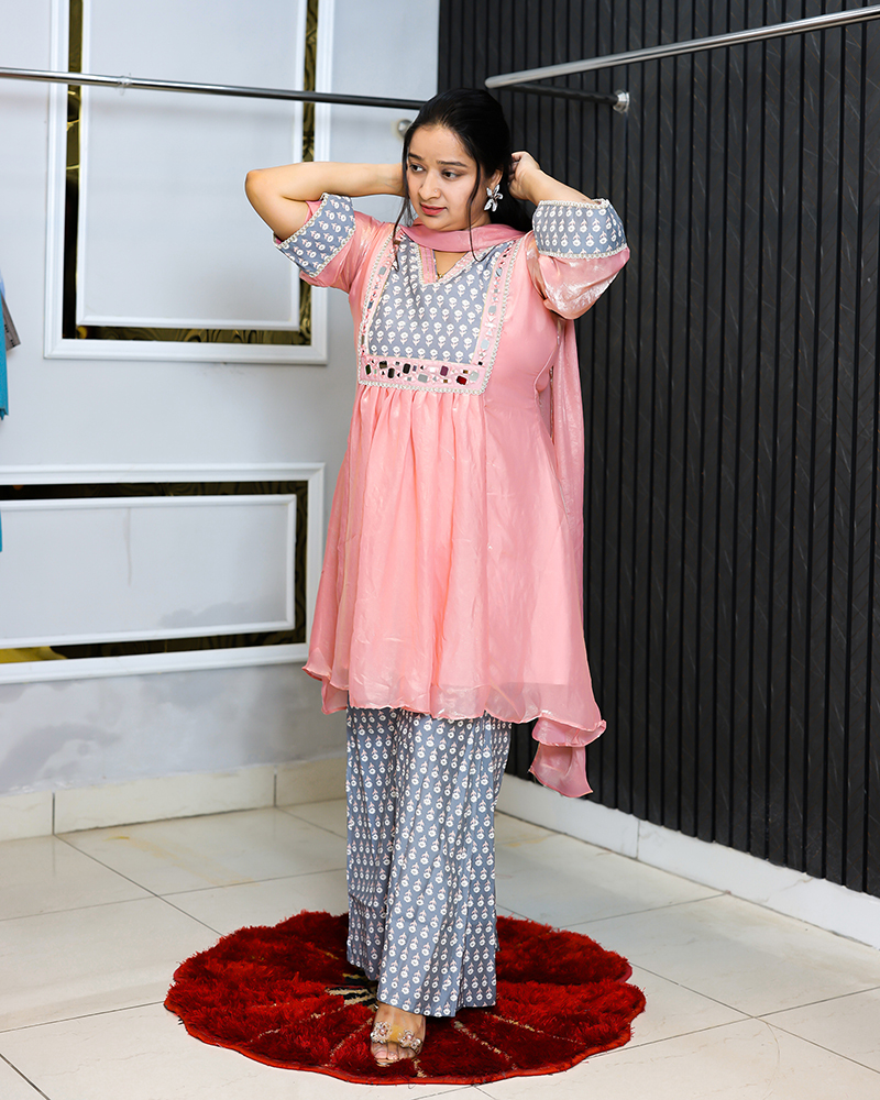 Baby Pink Three-Piece Elegant Set