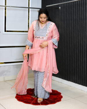 Baby Pink Three-Piece Elegant Set