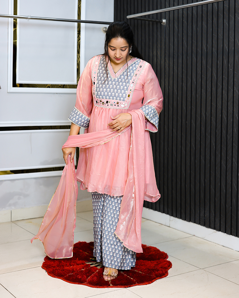 Baby Pink Three-Piece Elegant Set