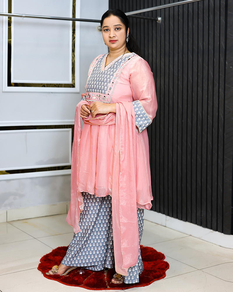 Baby Pink Three-Piece Elegant Set