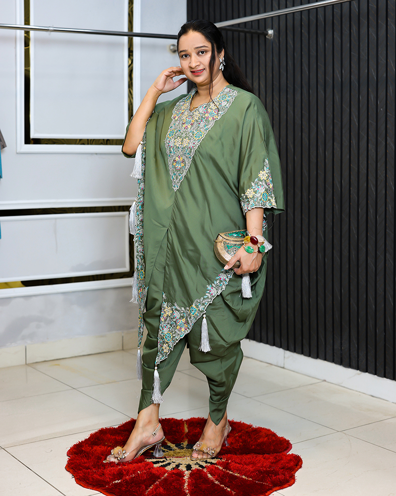Premium Teal Blue Handwork Co-Ord Set