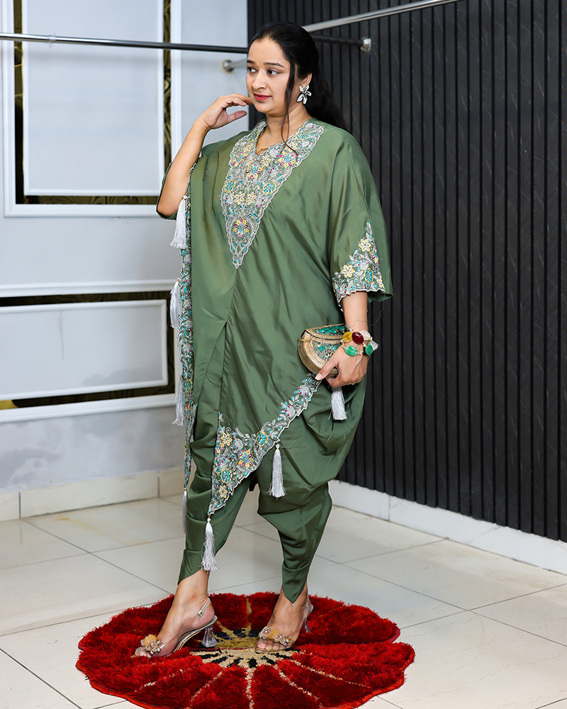 Premium Teal Blue Handwork Co-Ord Set