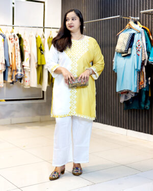 Summer Wear Cotton Cordset White